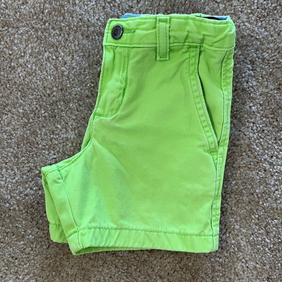 Boys J Khaki Lime Green Shorts 